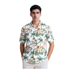 Wholesale Short Sleeve Hawaiian Printed Cuban Collar Shirt for Men