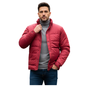 Wholesale Snap Button Puffer Jacket for Men
