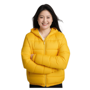 Wholesale Mid Weight Full-Zip Padded Puffer Jacket with Hood for Women