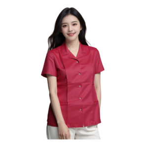 Wholesale Short Sleeve Linen Blend Camp Collar Shirt for Women