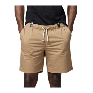 Men’s Elastic Waistband Drawstring Twill Shorts