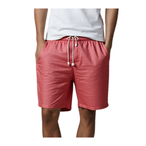 Men’s Elastic Waistband Drawstring Linen Shorts