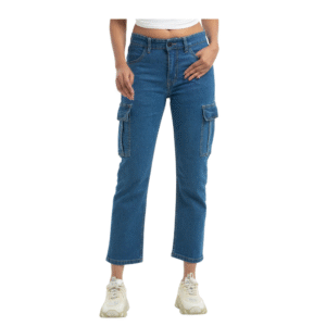 Wholesale Slim Fit Denim Cargo Pant for Women