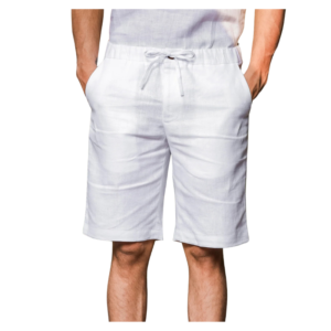 Men’s Elastic Waistband Drawstring Linen Shorts