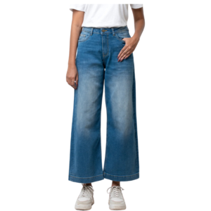 Wholesale Classic Fit Wide Leg Whisker Jeans for Women