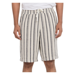 Men’s Elastic Waistband Striped Cotton Shorts