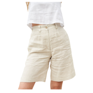 Women High Waist Bermuda Shorts With Elastic Waistband