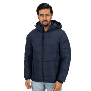 Wholesale Mid Weight Full-Zip Padded Puffer Jacket with Hoodie for Men