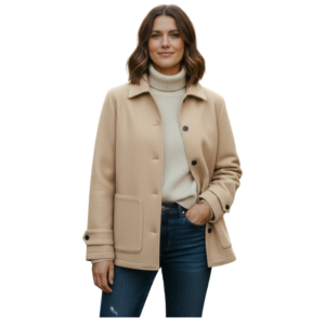 Wholesale Two Pocket Wool Blend Jacket for Women