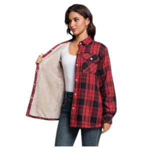 Wholesale Sherpa Lined Flannel Jackets for Women